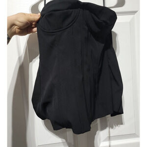 Missguided Medium Black tie back corset strapless top JIT20149741